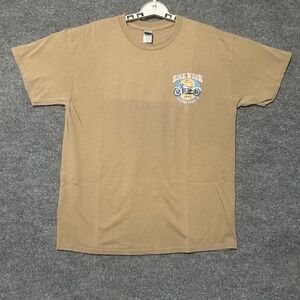 Gildan Mens Large Bike Week Daytona Beach 2022 Motorcycle Graphic T Shirt‎ Tan